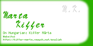 marta kiffer business card