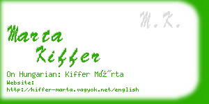 marta kiffer business card